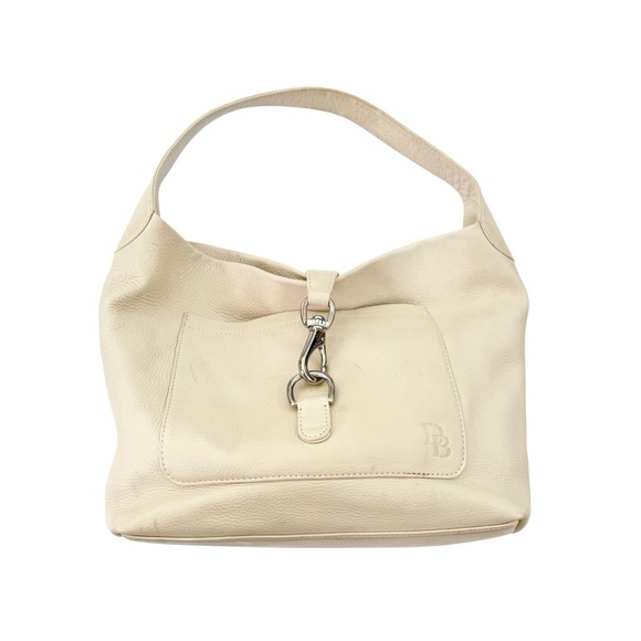 Dooney & Bourke Pebbled Leather Shoulder Hobo Bag Medium Cream - Picture 14 of 14